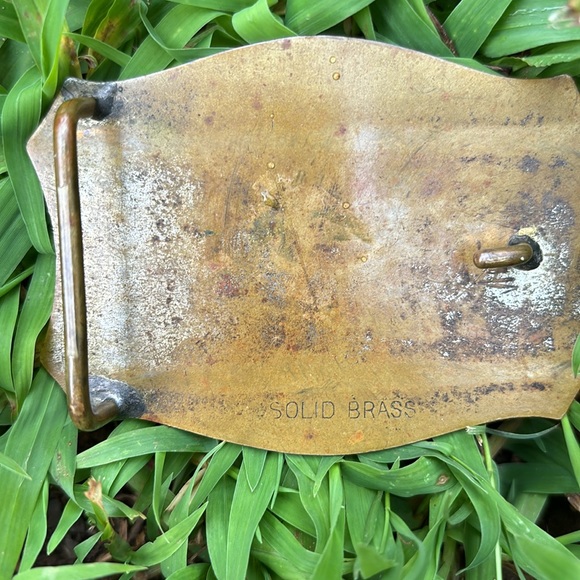 SOLID BRASS BOOTS BELT BUCKLE - Picture 8 of 10